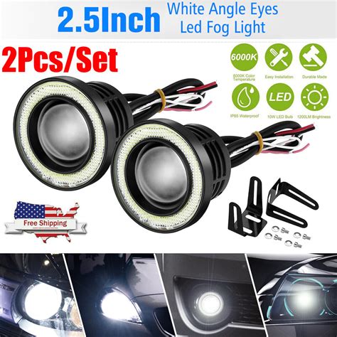 Universal Pair High Power Projector Led Car Fog Light Angel Eyes