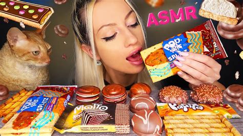 Asmr Eating Chocolate Marshmallows Pop Tarts Cookies Choco Rolls And