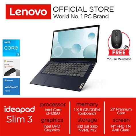 Promo Lenovo Ideapad Slim 3i 14iau7 Core I3 1215u 8gb 512gb W11 Ohs Misty Blue 8gb Cicil 0