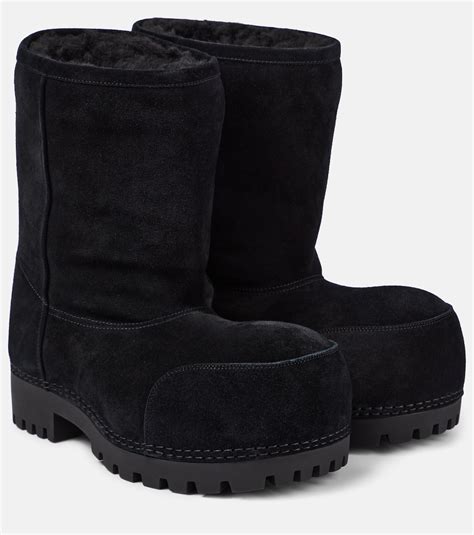 Alaska Low suede boots in black - Balenciaga | Mytheresa