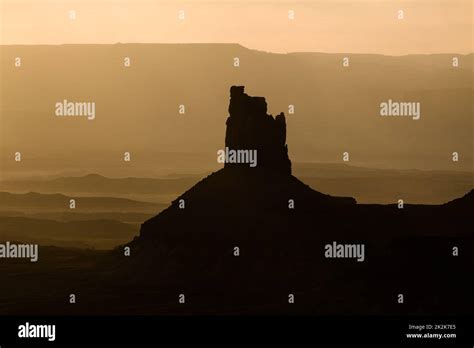 Silhouette Of The Candlestick Tower In Canyonlands National Park Moab