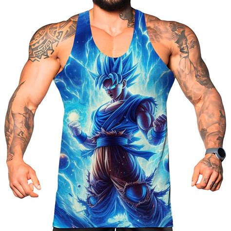 Goku Dragon Ball Z Regata Anime Camiseta Geek Super Saiyajin Moda Otaku