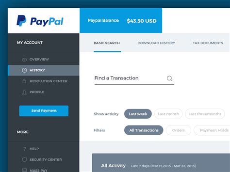 Paypal Dashboard Concept By Noumanmehmood On Dribbble