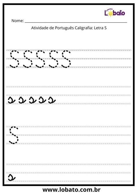 Como Fazer A Letra S - Atividades com a Letra S de forma Maiúscula e Minúscula