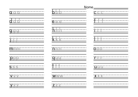 Practice Writing Lower Case Letters