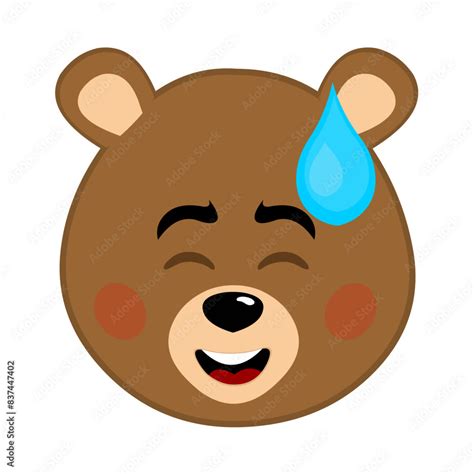 Vector Illustration Face Brown Bear Grizzly Cartoon With An Expression