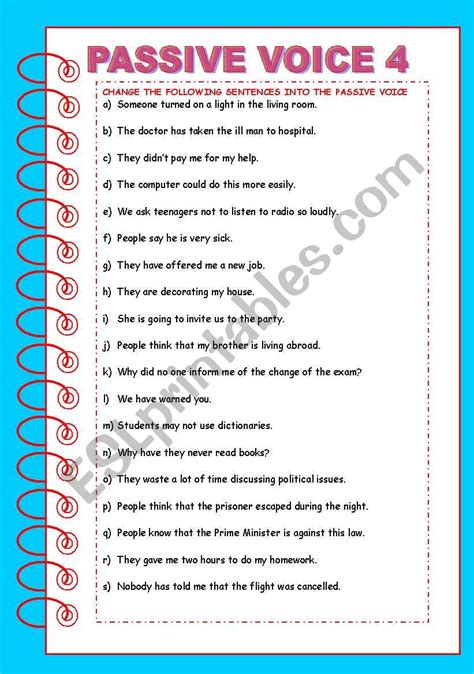 Passive Voice 4 Key Included Esl Worksheet By Aragoneses