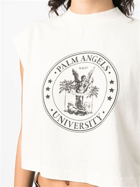 Palm Angels College Logo Print Muscle T Shirt Farfetch