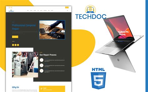 Techdoc Computer And Electronics Repair Landing Page Website Template