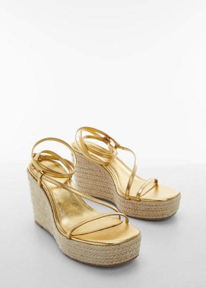 Gold Metallic Wedge Sandals