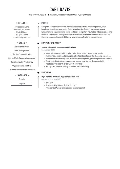 High School Student Resume Examples Templates Resume Io