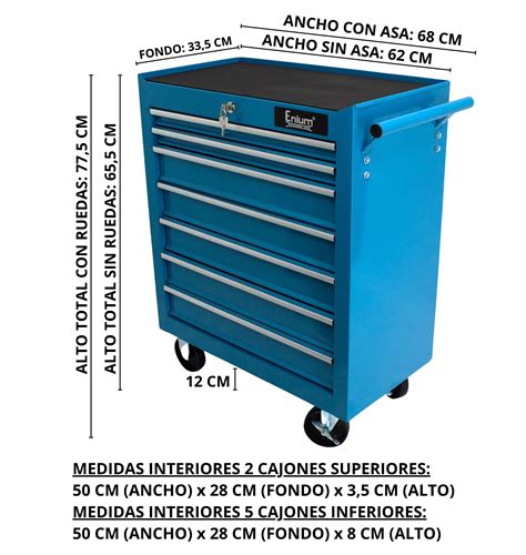 Carro De Herramientas Para Taller 7 Cajones Azul JPC7A