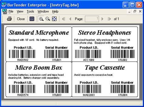 Bartender Label Design Software - 1stadenium