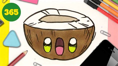 Comment Dessiner Une Noix De Coco Kawaii Dessins Kawaii Faciles