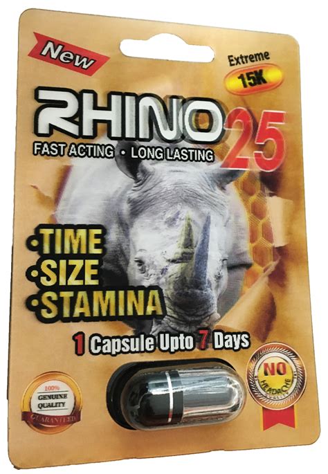 Rhino 25 Extreme 15K 3D 10 Pills Male Enhancement Pill Fast US