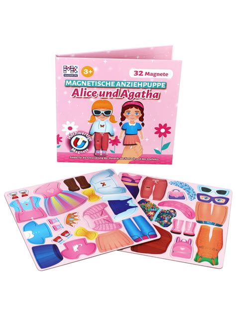 MAGNIKON Magnetspiel Magnetische Anziehpuppen Alice Und Agatha 32