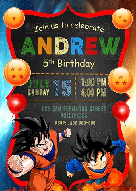 Free Printable Dragon Ball Super Broly Invitation Templates Free