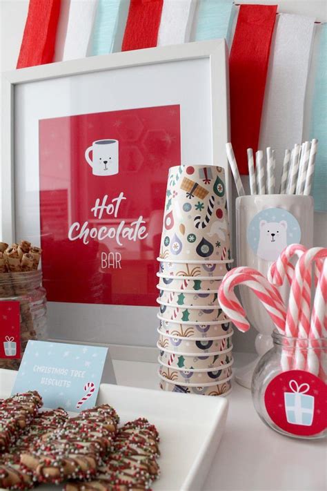 Hot Cocoa Bar Free Printables Kara S Party Ideas Hot Cocoa Bar Christmas Christmas Hot