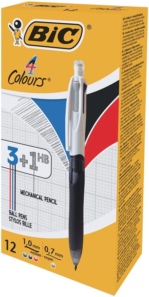 Bic 4 Colours 3 1 HB Stylo Bille 0 32 Mm 3 Couleurs Classiques Et