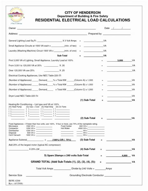 Nec Code For Load Calculation