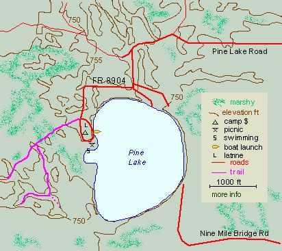 Pine Lake Recreation Area Map and Guide