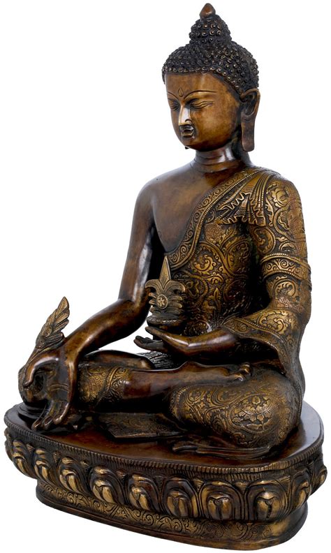 Tibetan Buddhist Deity Medicine Buddha Healing Buddha In Brass