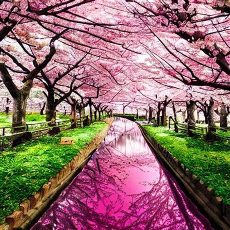 Anime Very Bautiful Cherry Blossom Forest Openart