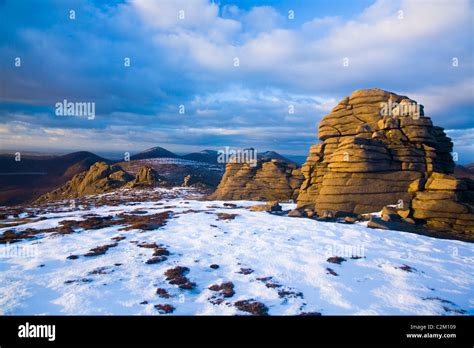 Winter Granite Tors On Slieve Binnian Mourne Mountains County Down