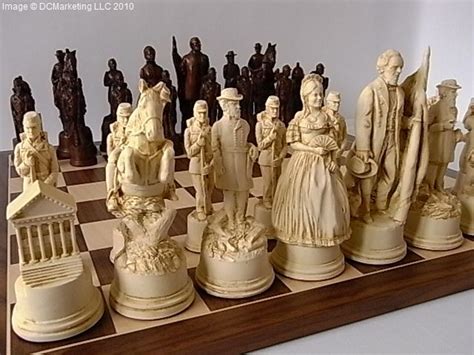 Civil War Ii Theme Chess Set With Civil War Deluxe Chess Board Chess