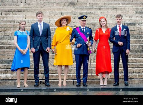 Brussel Belgien St July King Filip Queen Mathilde Crown