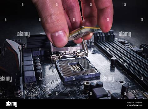 Installing Modern Central Processor Unit Into Motherboard Copmputer