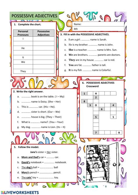 Ficha De Possessive Adjectives Para Primaria Sexiz Pix