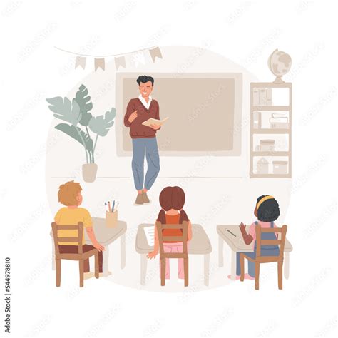 Storytelling Isolated Cartoon Vector Illustration Teacher Tells A