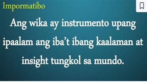 Unang Markahan Modyul Gamit Ng Wika Sa Lipunan Instrumental At