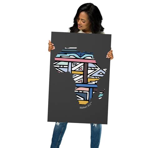 ndebele africa map poster rectangularhorizontal etsy