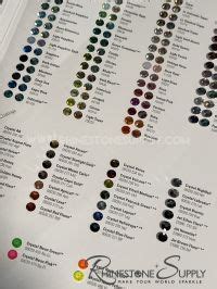 Rhinestone Color Chart For Preciosa Maxima Rhinestones New