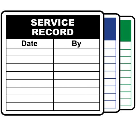 Buy Service Record Labels Choice Of Colours
