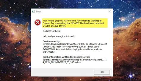 Graphics Card drivers have crashed Wallpaper Engine - TrendRadars