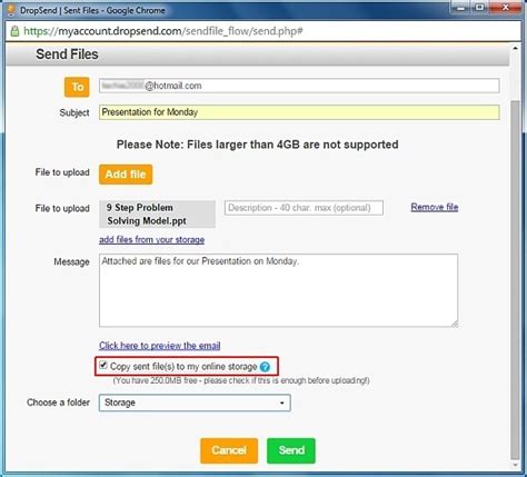 Send Large Files up to 2GB for Free with DropSend