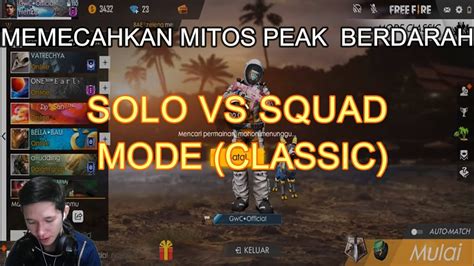 Mitos Solo Vs Squad Peak Berdarah Youtube