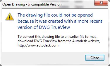 Quando Si Apre Un File In Dwg Trueview Viene Visualizzato Il Messaggio