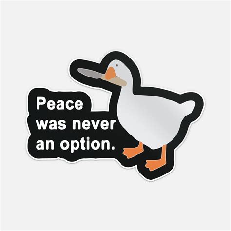 Peace Was Never An Option Sticker Vinyl Car Bumper Decal Etsy