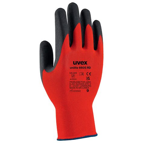 Uvex Unilite 6605 RD Safety Glove Safety Gloves