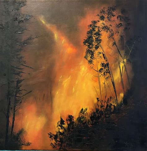 Peinture à l huile Colère feu de foret Peinture Huile par Yolande