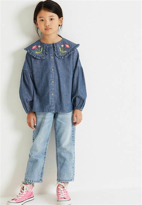 Next Embroidered Collar Blouse Blouse Blue Bleu Zalando Be