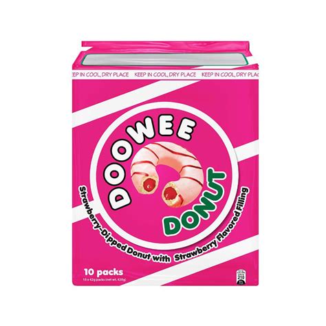 Doowee Donut Strawberry 10 Pieces 420g Shopee Philippines