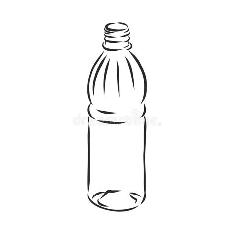 Vector Single Sketch Plastic Bottle Of Water Plastic Bottle Container