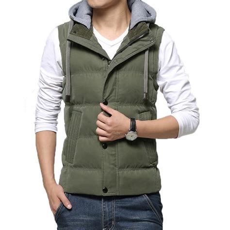 Doudoune Homme Fashion Capuche Slim Sans Manches V Tement Masculin