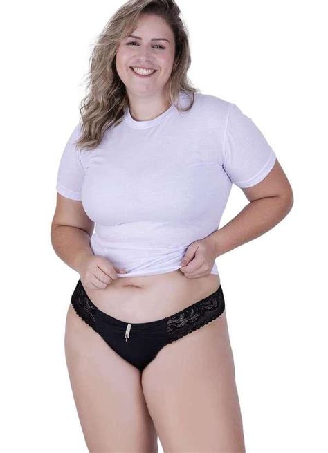 Calcinha Joia Plus Size Microfibra Concept Lingerie Preto Preto