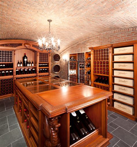 Massive Hand Carved Wine Cellar Traditional Wine Cellar New York